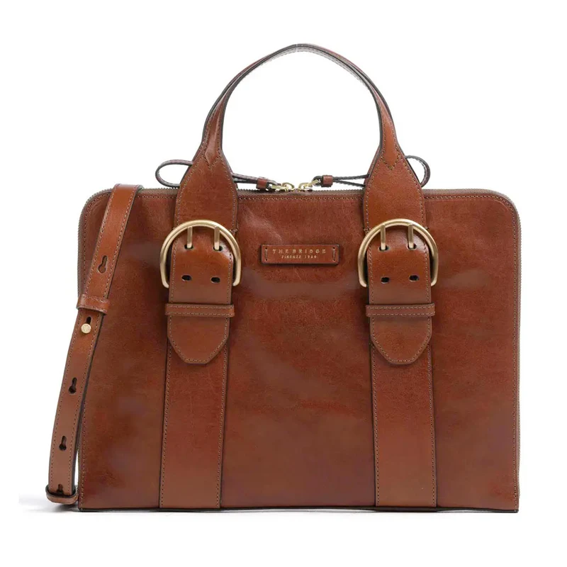 Borsa Porta Pc Donna THE BRIDGE linea Elena in Pelle Marrone