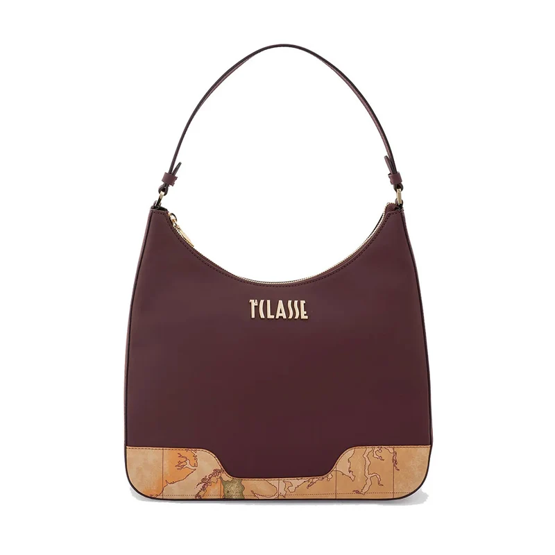 Hobo Bag Donna 1A Classe Alviero Martini linea Frost Geo in Tessuto Gommato Bordeaux LD97