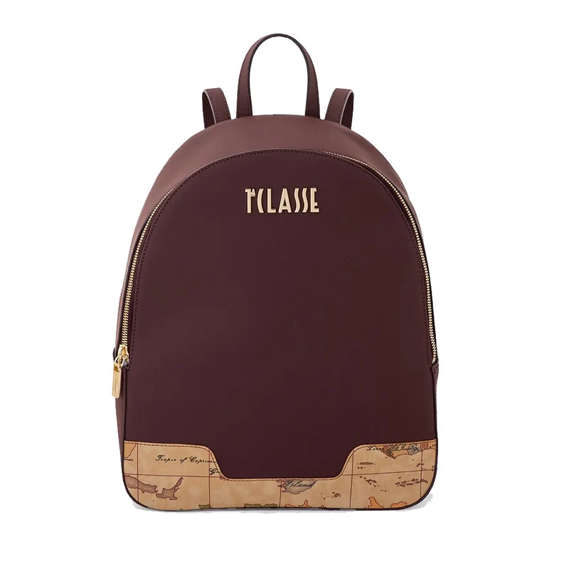 Zaino Donna 1A Classe Alviero Martini linea Frost Geo in Tessuto Gommato Bordeaux LE02