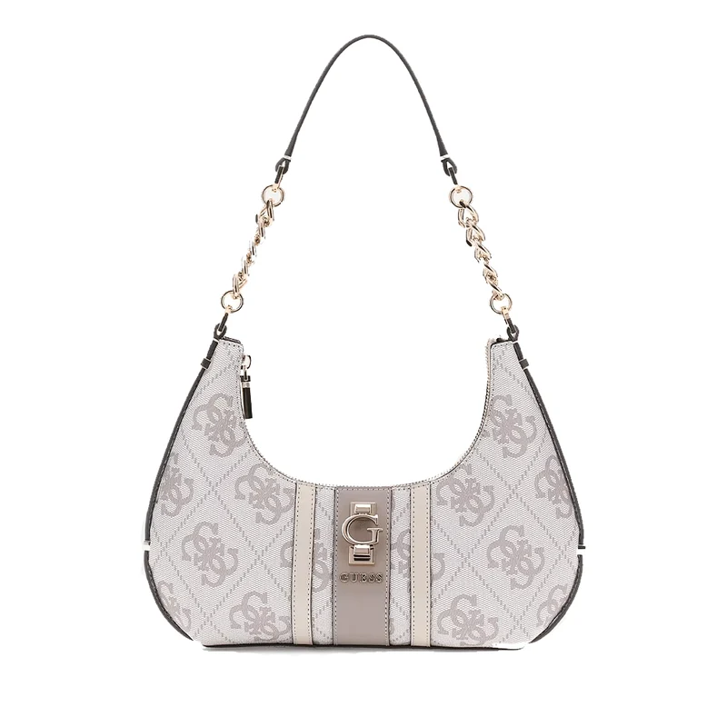 Borsa Donna a Spalla GUESS Linea Erenia colore Dark Taupe Logo Misura Piccola