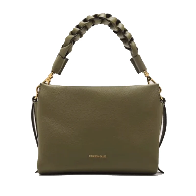 Borsa Donna a Mano COCCINELLE linea Boheme Small in Pelle Laurel Green - Fondant Brown