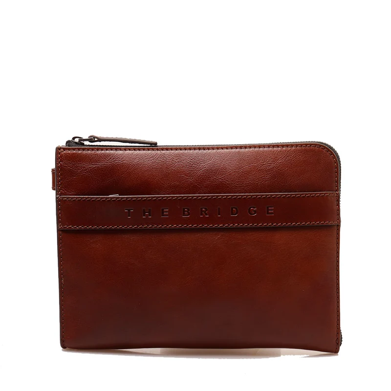 Pochette Uomo Media THE BRIDGE linea Giacomo in Pelle Marrone