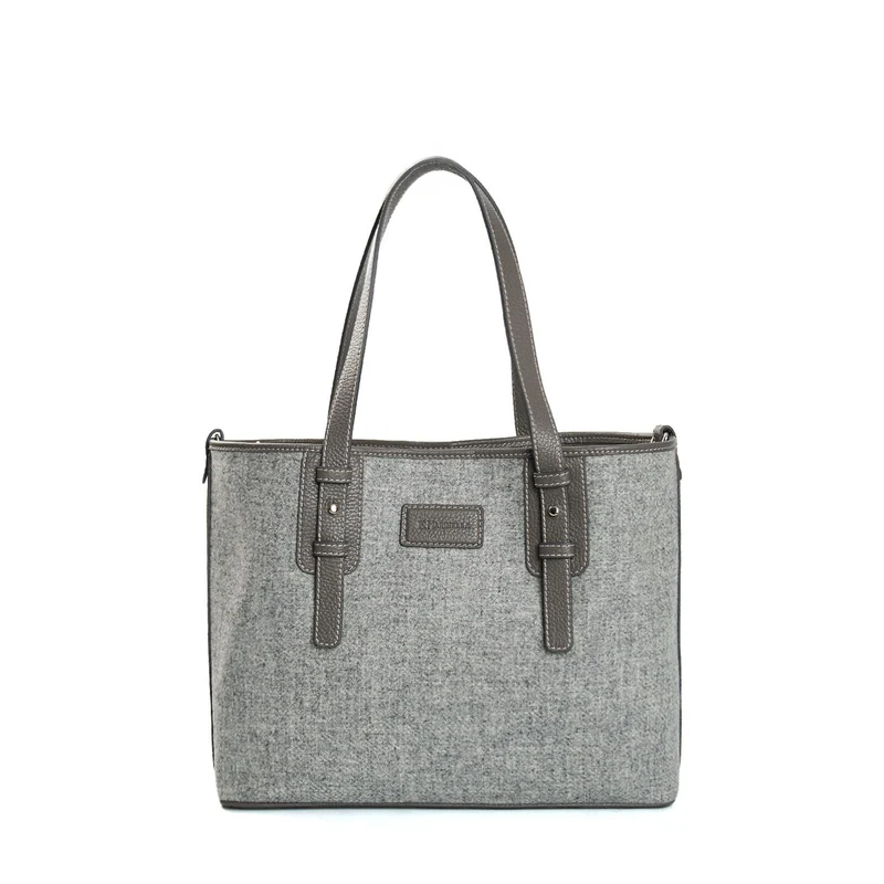 LIGHT GREY MIDI TOTE BAG