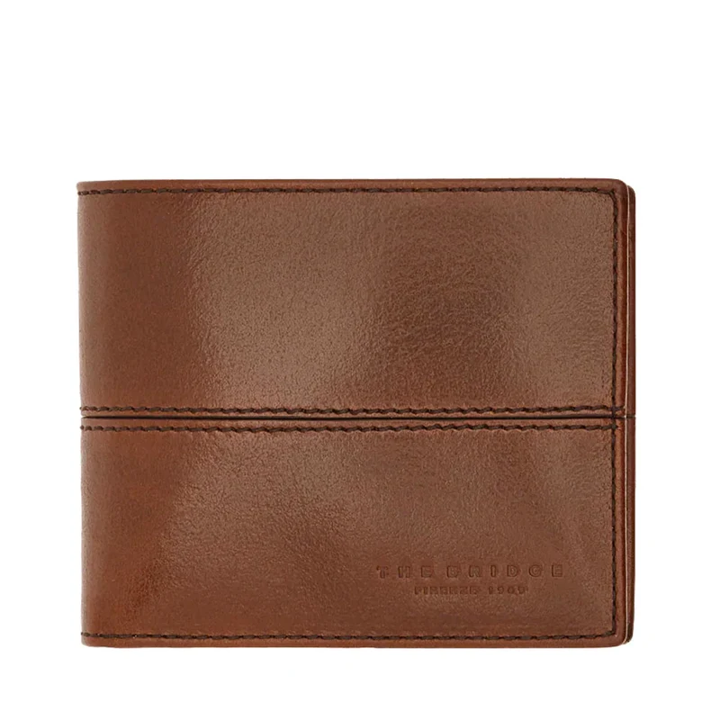 Portafoglio Uomo Piccolo con Portamonete THE BRIDGE linea Vespucci in Pelle Marrone