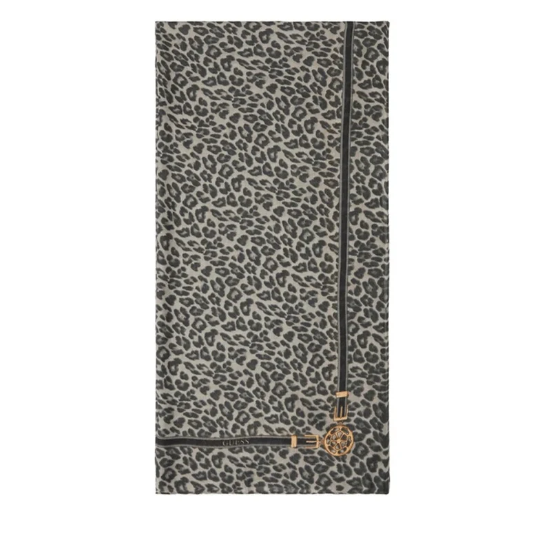 Sciarpa Donna 90 x 180 cm GUESS Stampa Animalier Colore Nero
