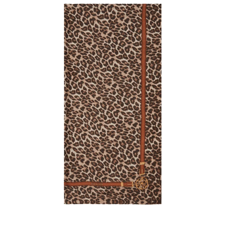 Sciarpa Donna 90 x 180 cm GUESS Stampa Animalier Colore Marrone