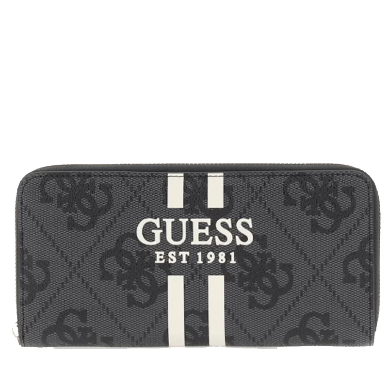 Portafoglio Donna GUESS Zip Around Linea Laurel II colore Coal Logo