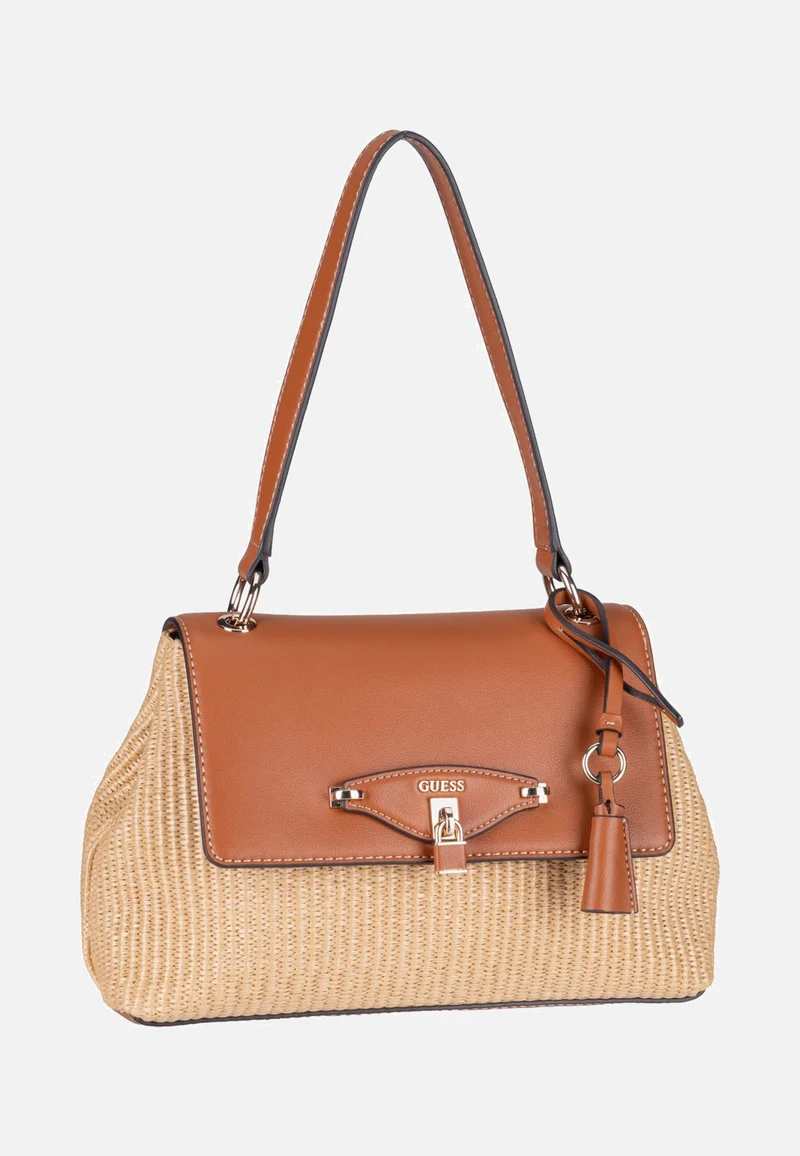 Maggie Straw Flap 53190 Natural/Caramel - Shoulder Bag