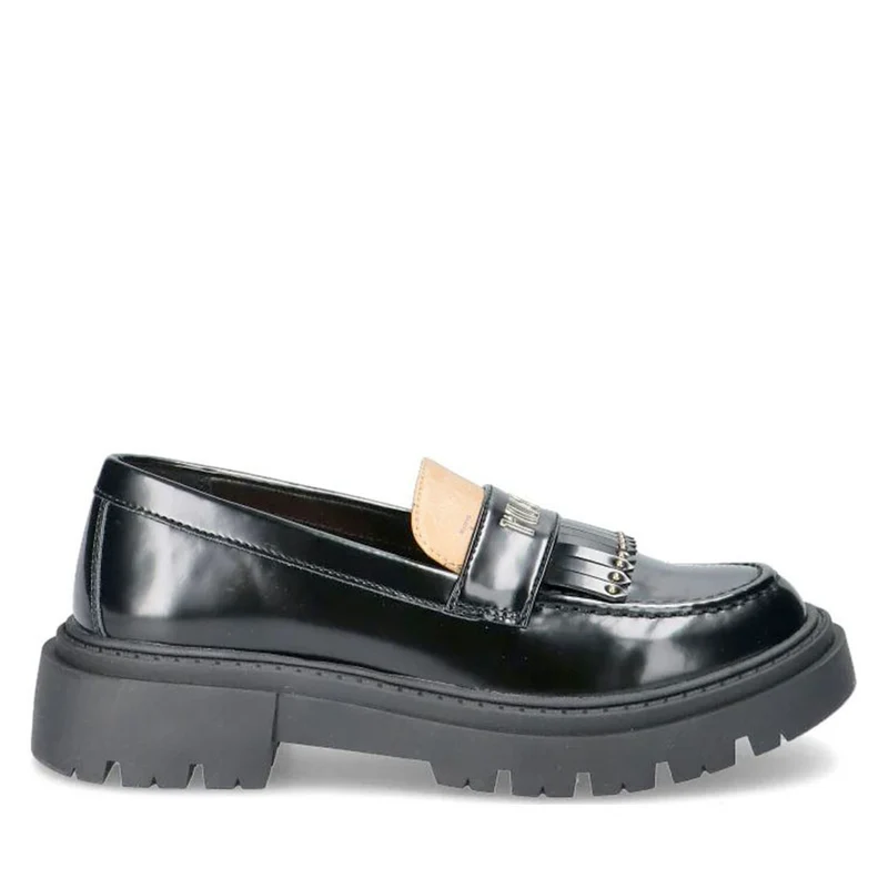 Mocassini Platform 1A Classe Alviero Martini Nero con Frange 2301