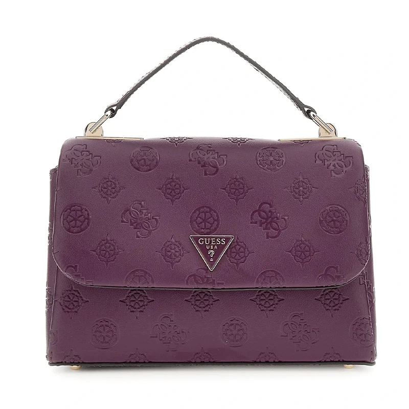 Borsa Donna a Mano con Tracolla GUESS Linea Tisha colore Wine Logo Misura Piccola