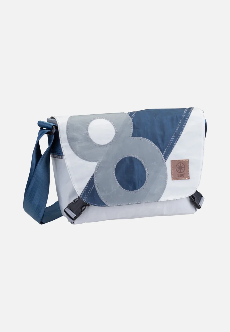 Törn Weiß/Streifen Blau/Zahl Grau - Messenger Bag