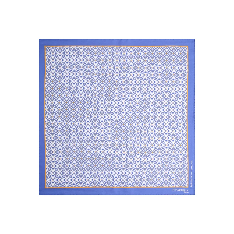 POWDER BLUE PRINTED SILK POCKET SQUARE