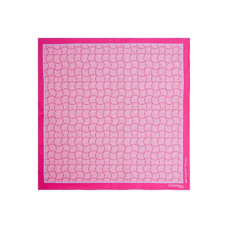 FUCHSIA PRINTED SILK POCKET SQUARE