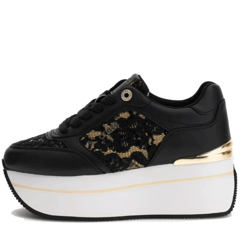 Scarpe Donna GUESS Sneakers Linea Camrio Colore Nero con Inserti in Pizzo