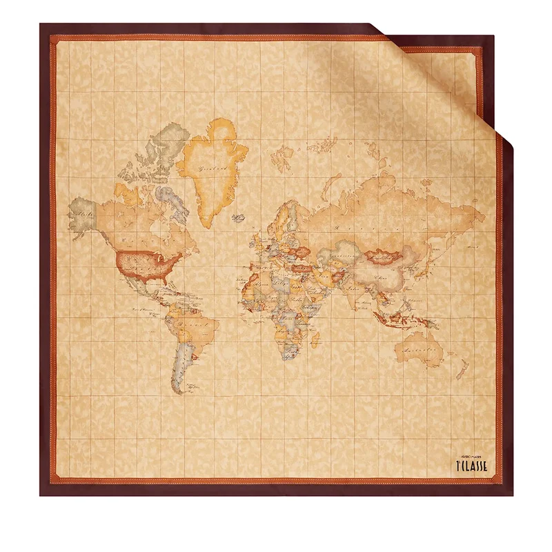 Foulard 90 x 90 cm 1A Classe Alviero Martini in Seta stampa Geo Classic e Mogano 3190