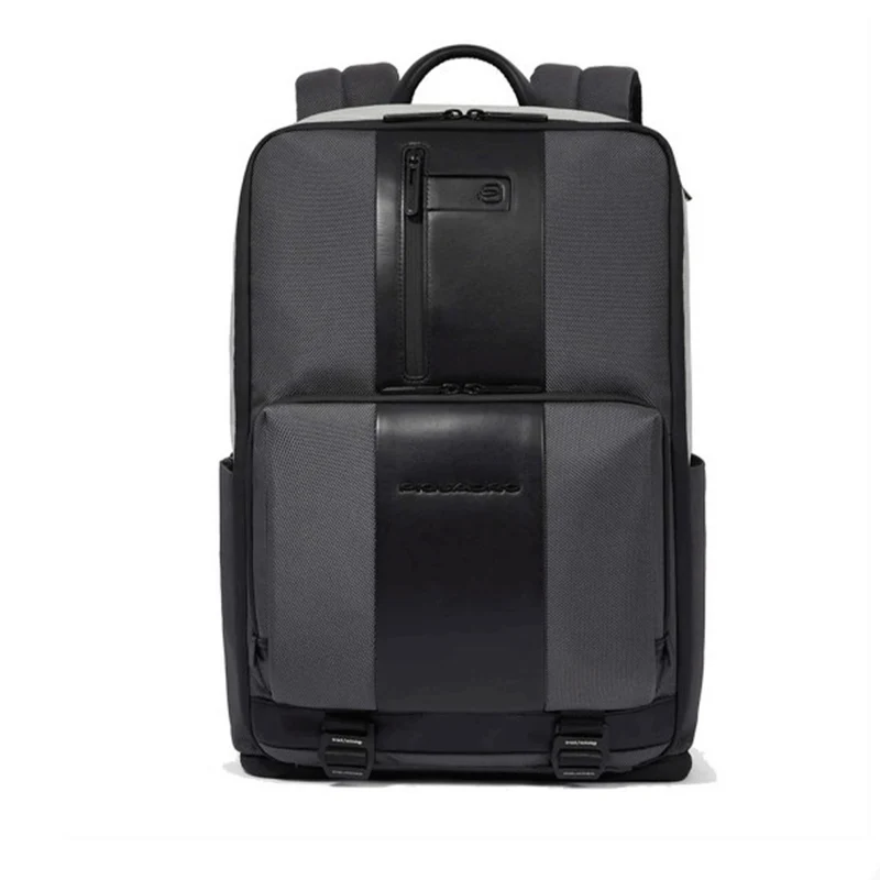 Zaino Uomo PIQUADRO con Porta Pc 14" in Tessuto e Pelle Colore Grigio - Nero Linea Brief Special - CA6375BR2S