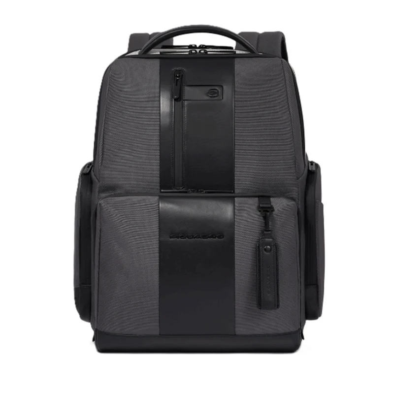 PIQUADRO Zaino Porta Pc 15,6" linea Brief Special in Tessuto e Pelle Colore Grigio - Nero - CA4532BR2S