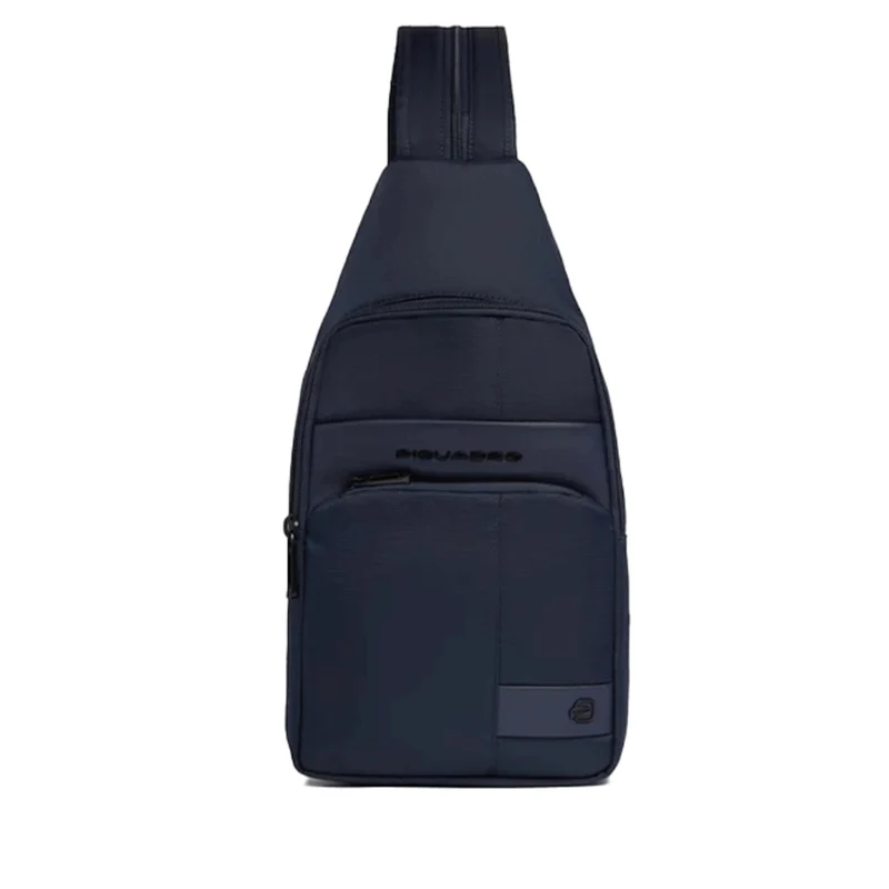 Monospalla Porta iPad mini PIQUADRO in Tessuto e Pelle Blu linea Wollem - CA6540W129