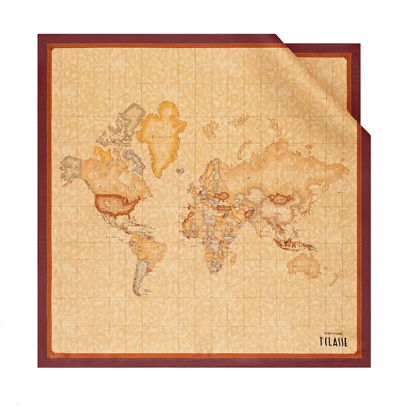 Foulard 70 x 70 cm 1A Classe Alviero Martini in Seta stampa Geo Classic e Rosso Acero 3170
