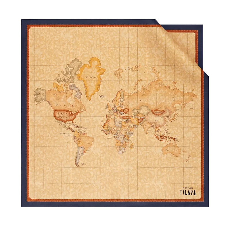 Foulard 70 x 70 cm 1A Classe Alviero Martini in Seta stampa Geo Classic e Blu Notte 3170