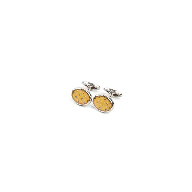 YELLOW SILVER CUFFLINKS