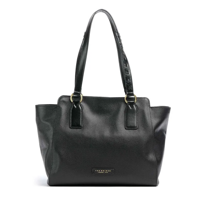 Shopping Bag Donna THE BRIDGE linea Ines in Pelle Nera