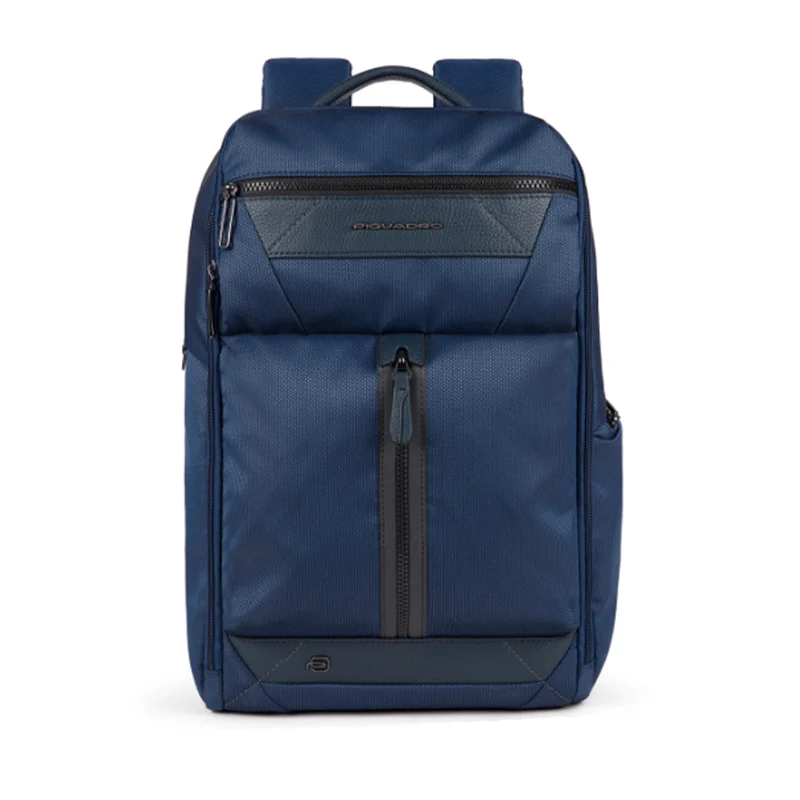 Zaino Uomo PIQUADRO in Pelle e Tessuto Blu Porta Pc 14" e iPad Linea Trakai - CA5524W109