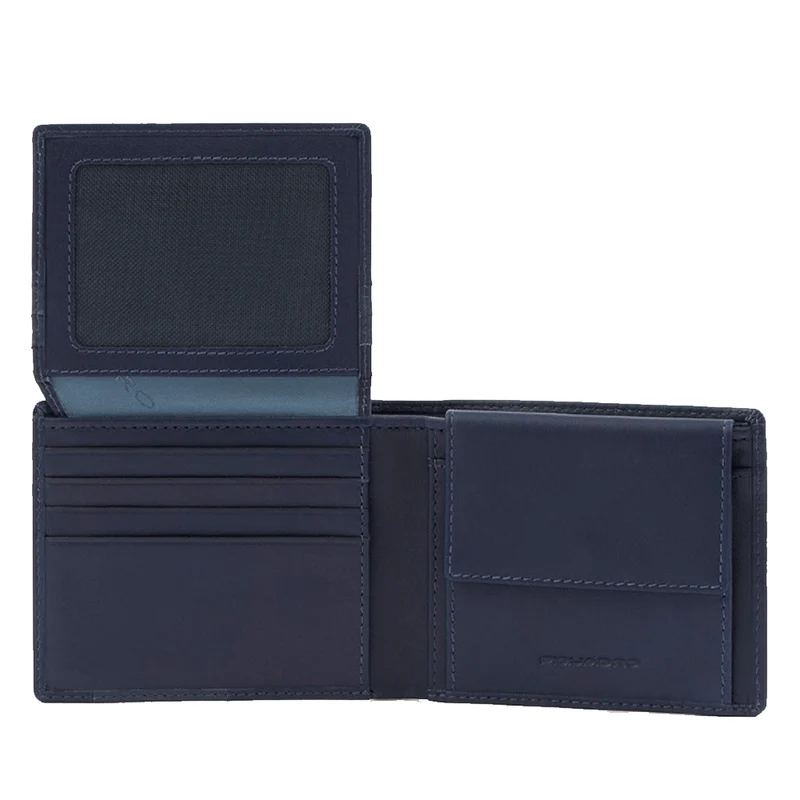 Portafoglio Uomo PIQUADRO in Pelle Blu con Pattina Linea Finn - PU4518S123R