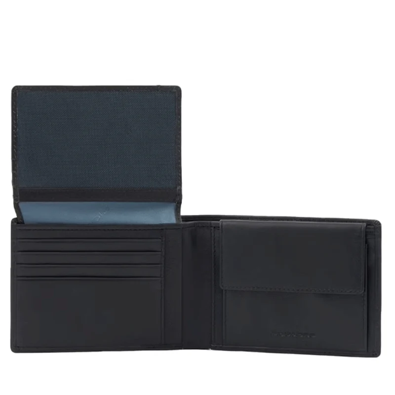 Portafoglio Uomo PIQUADRO in Pelle Nero con Pattina Linea Finn - PU1392S123R