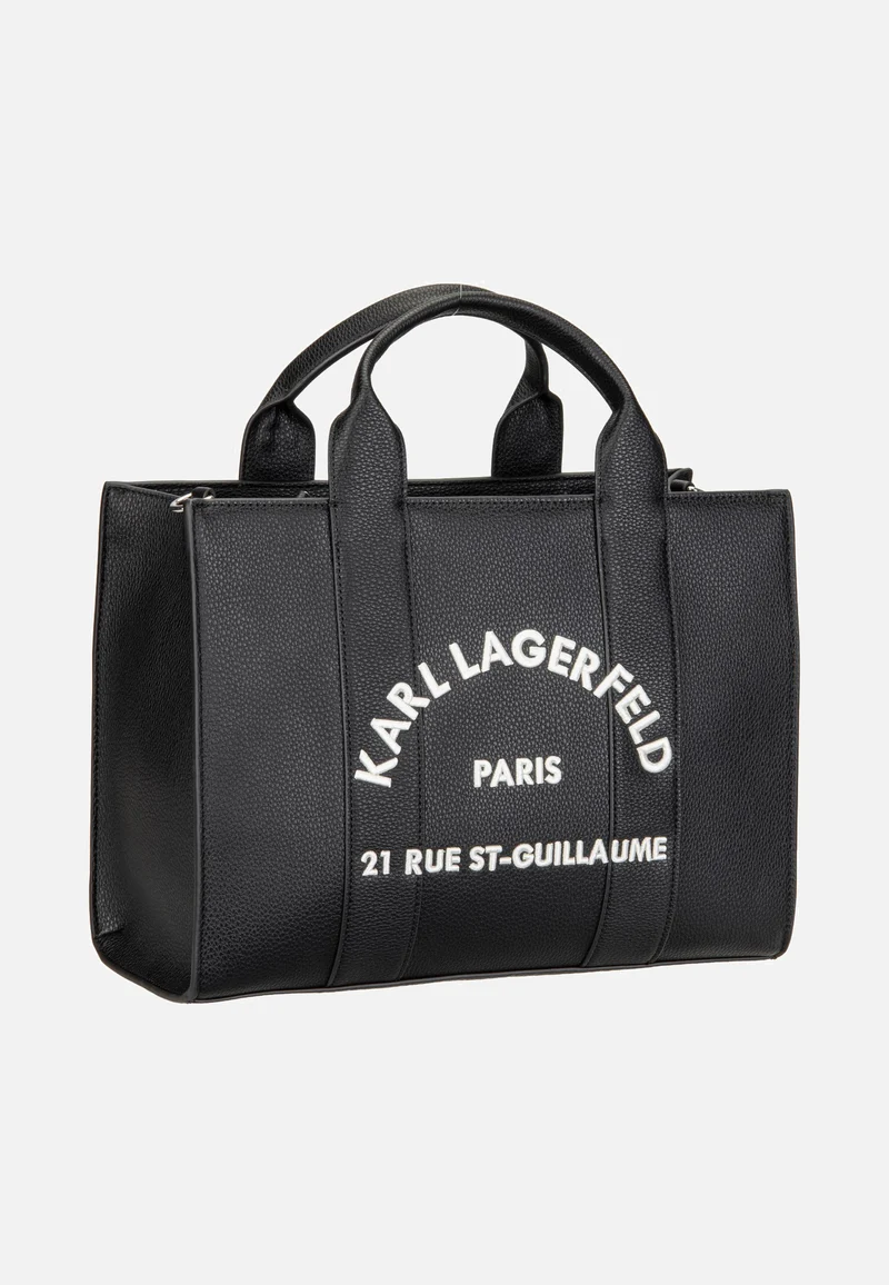 K/RSG MD Square Tote Pebbled Emb White/Black - Tote Bag