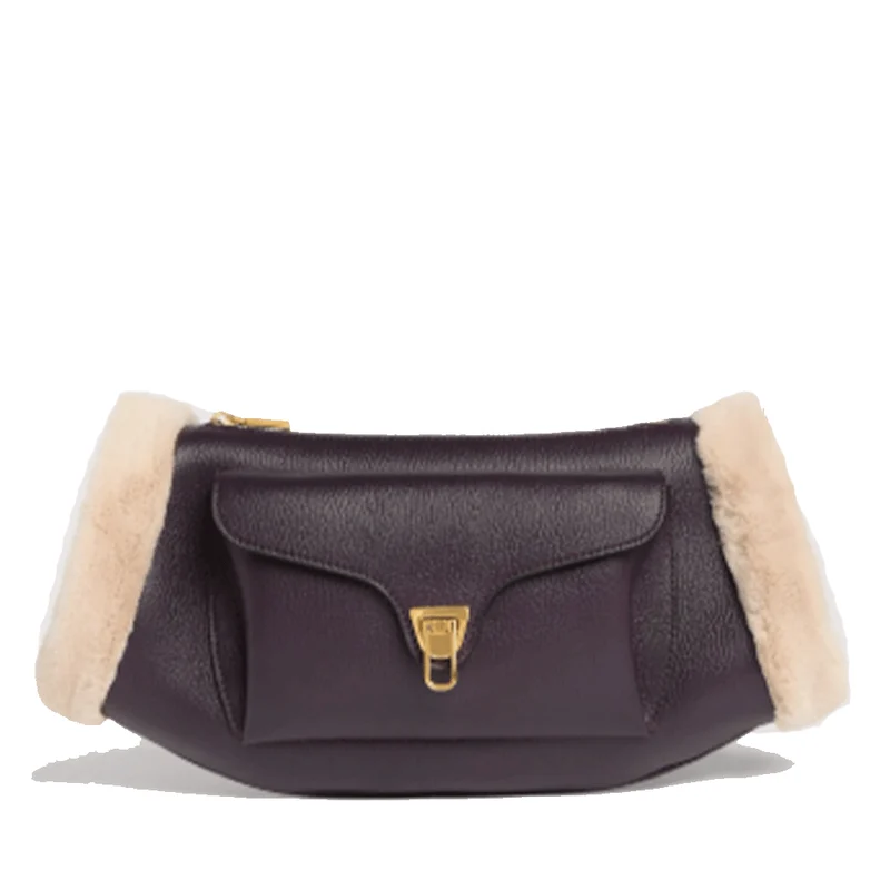 Borsa Donna a Tracolla COCCINELLE in Pelle linea Beat Artic Colore Prune - Natural