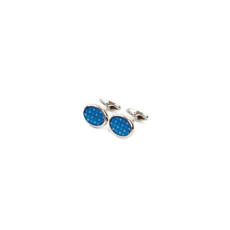 LIGHT BLUE SILVER CUFFLINKS