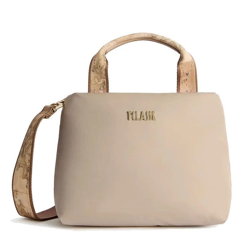 Borsa Donna a Mano Piccola 1A Classe Alviero Martini linea Puffy Nylon Greige LD23