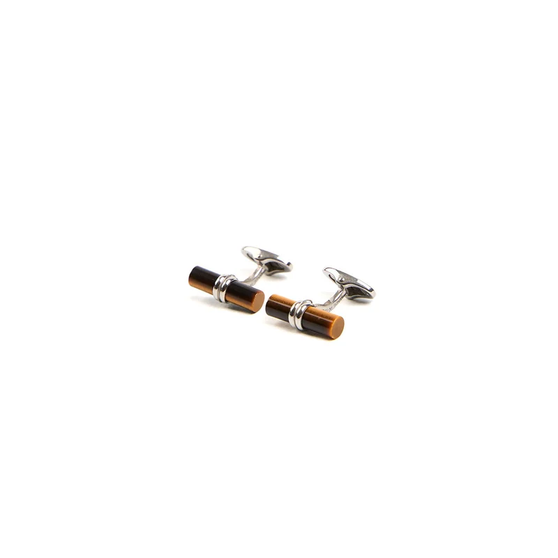 BAR CUFFLINKS WITH TIGER'S EYE
