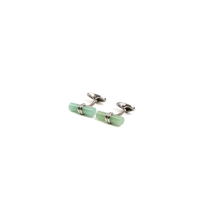 BAR CUFFLINKS WITH JADE