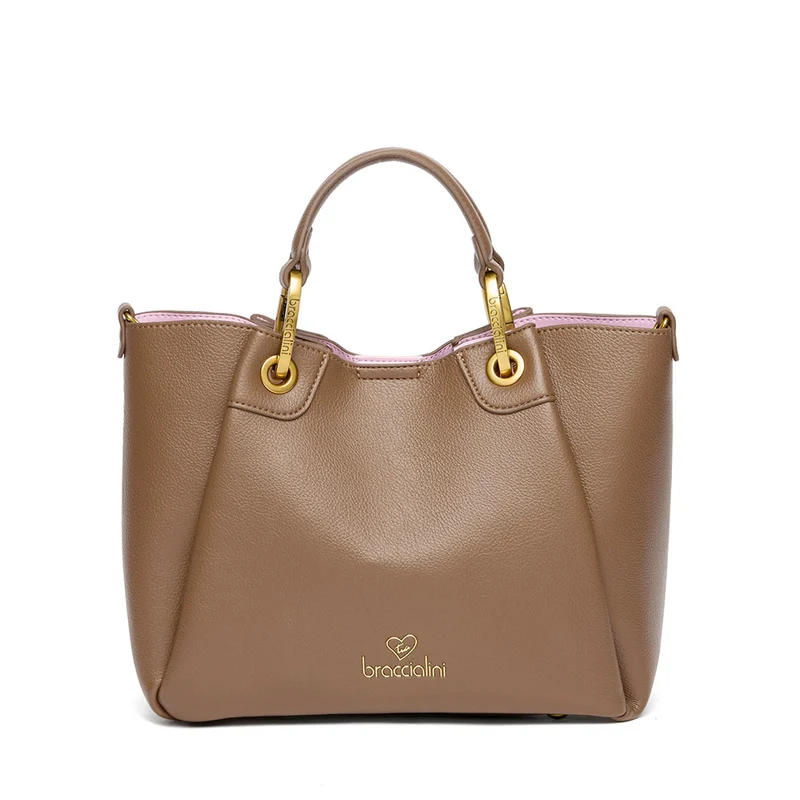 Borsa a Mano Media BRACCIALINI linea Amy Marrone