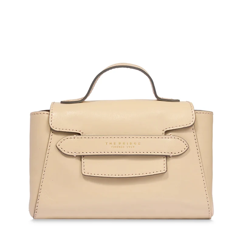Borsa Donna a Mano con Tracolla THE BRIDGE linea Lucrezia in Pelle color Burro