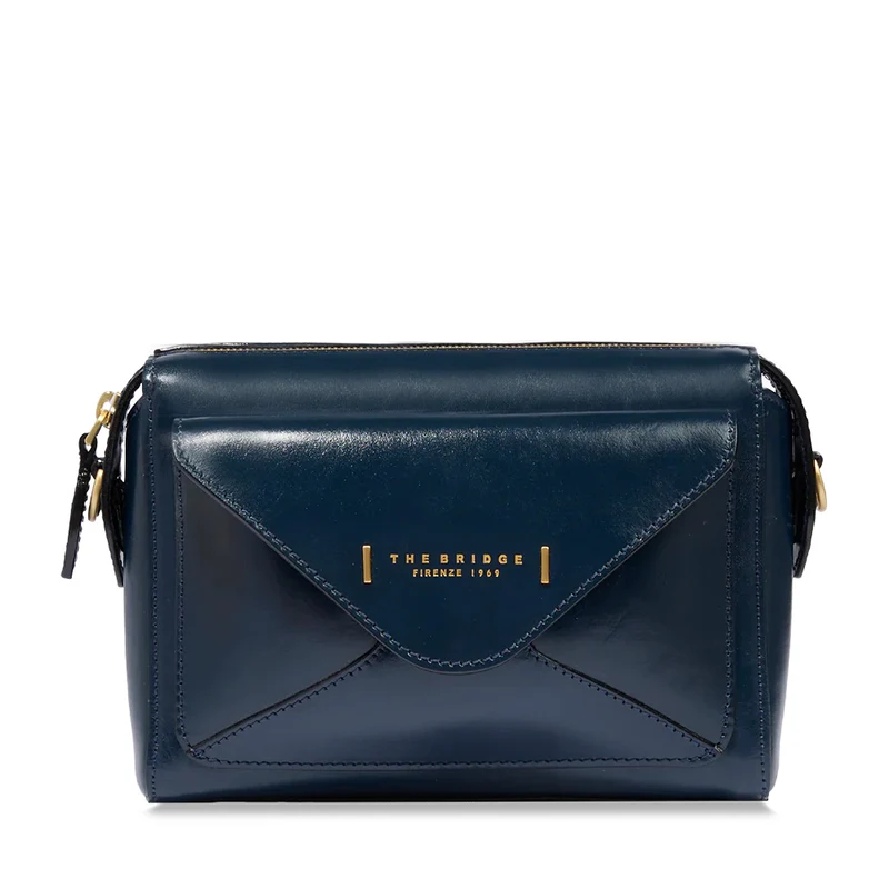 Borsa Donna a Tracolla THE BRIDGE linea Frida in Pelle Blu Oltremare