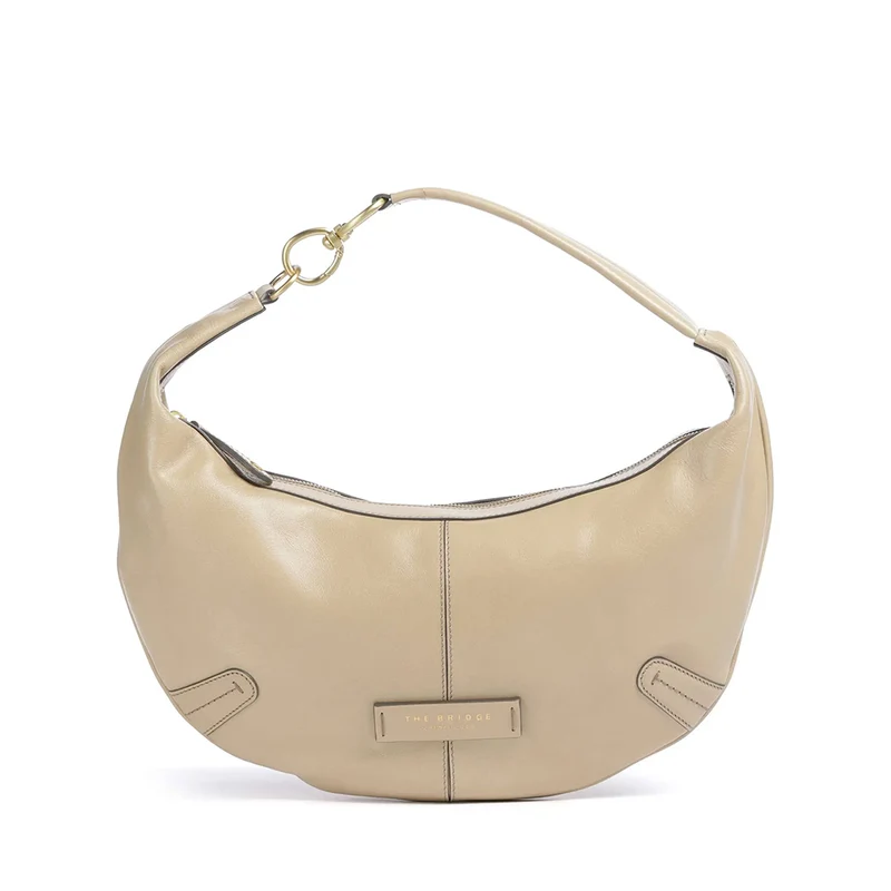 Hobo Bag Media THE BRIDGE linea Flavia in Pelle color Burro