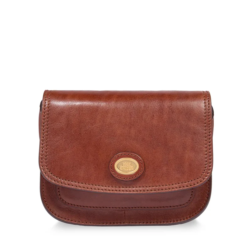 Borsa Donna a Tracolla Small THE BRIDGE linea Story in Pelle Marrone