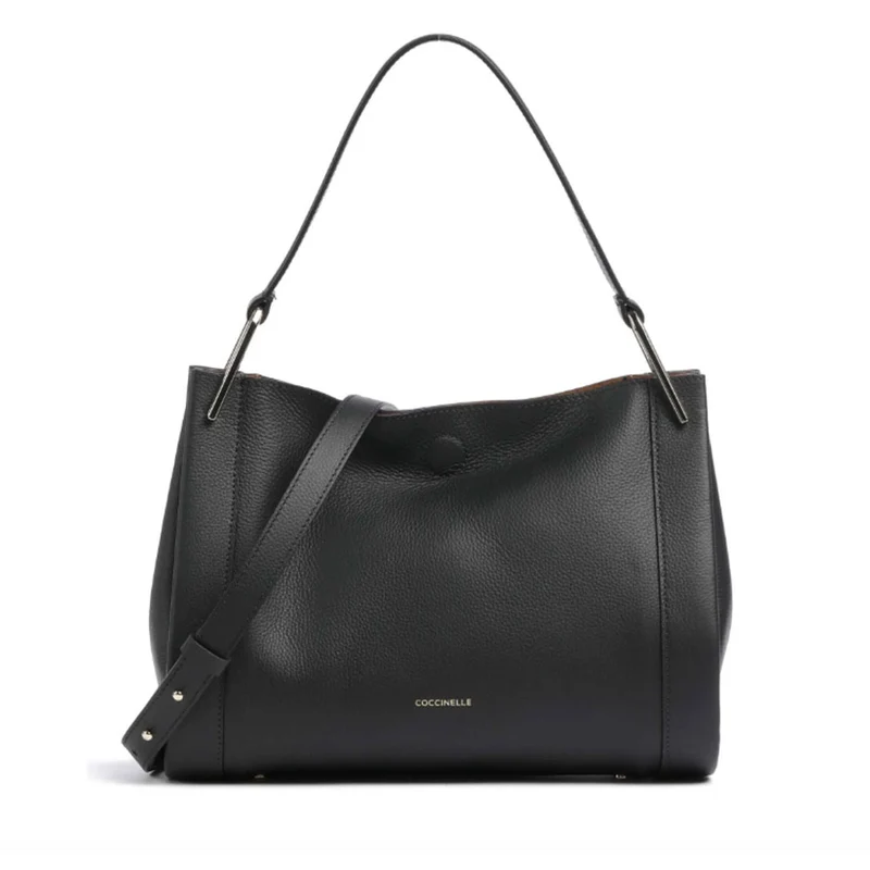 Borsa Donna a Mano COCCINELLE in Pelle Linea Wallace colore Noir - Cuir