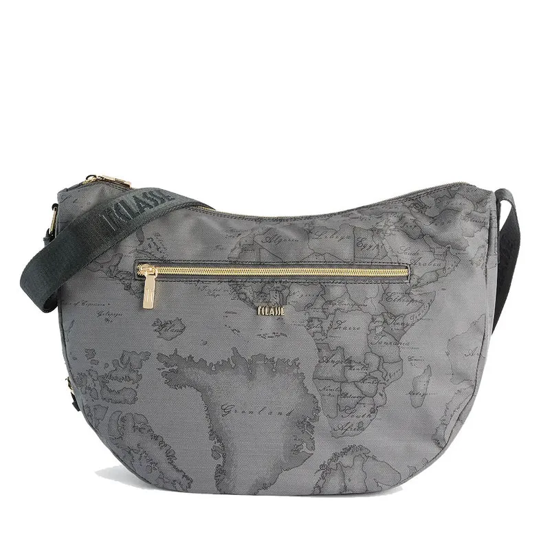 Mezzaluna Grande a Tracolla 1A Classe Alviero Martini linea Highland Soft Geo Dark Grigio Scuro LD36