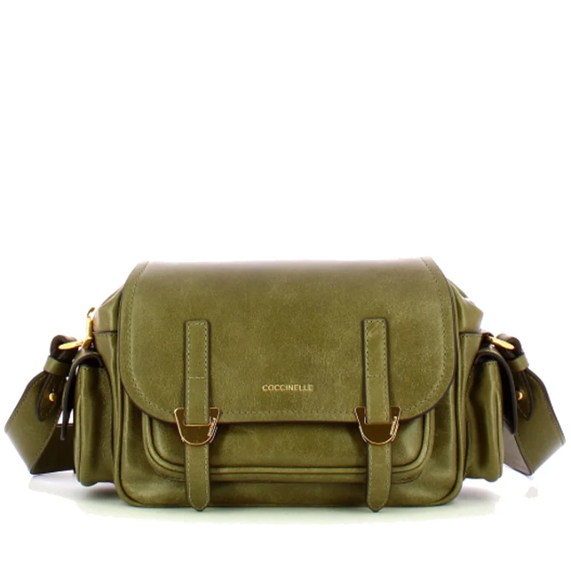 Borsa Donna a Tracolla COCCINELLE in Pelle Liscia Laurel Green linea Campus Vintage Small