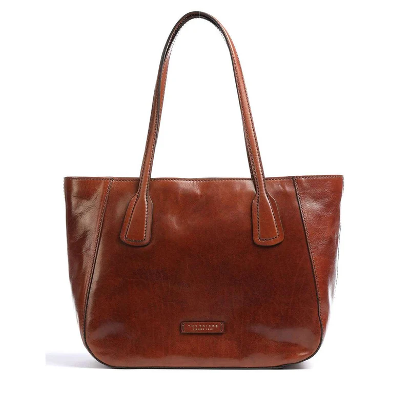 Shopping Bag Large THE BRIDGE linea Maddalena in Pelle Marrone
