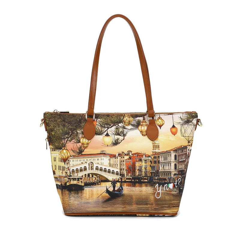 Borsa Donna a Spalla Y NOT YES-396 stampa Christmas Venice