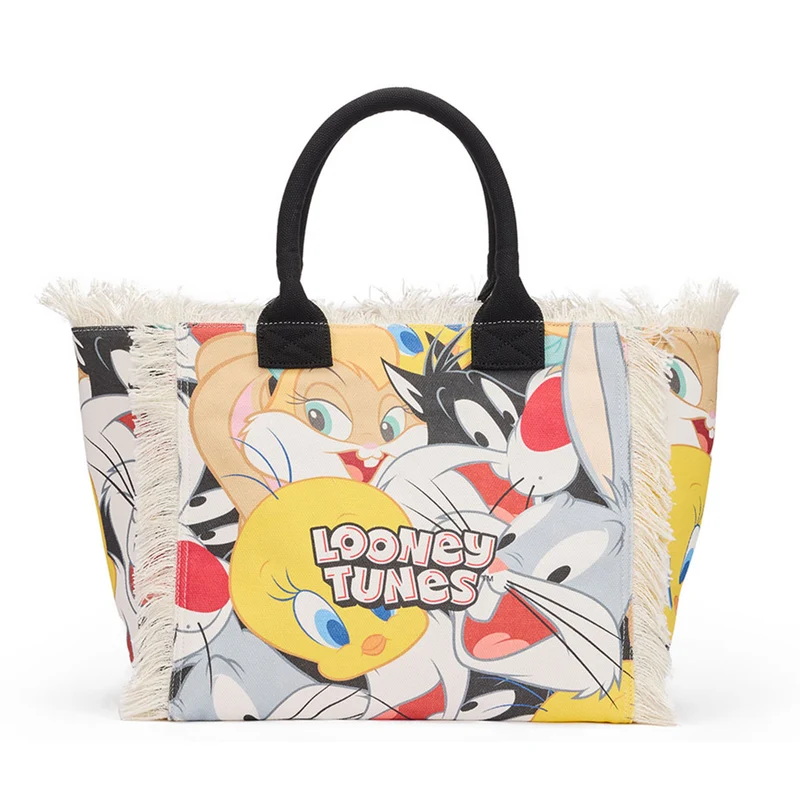 Borsa Donna a Mano BRACCIALINI linea Summer Looney Tunes in Tessuto Stampato
