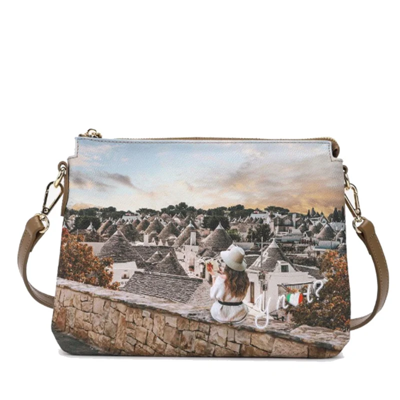Borsa Donna a Tracolla Y NOT YES-630 Stampa Romantic Trulli