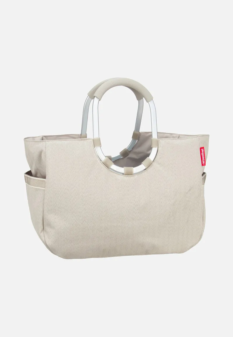 Loopshopper L Herringbone Sand - Shopping Basket