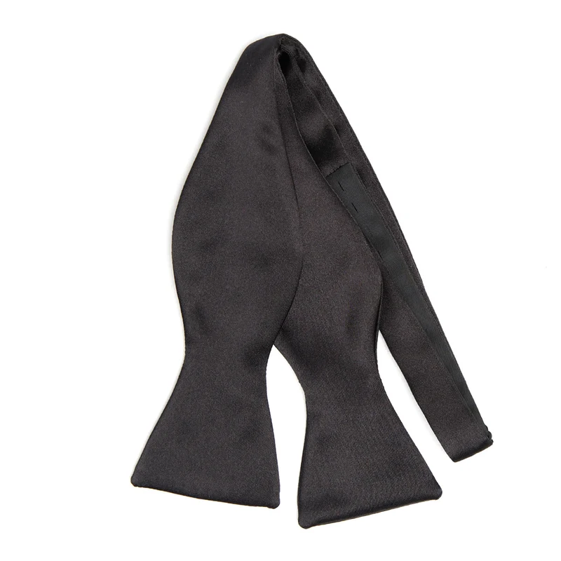 BLACK SELF-TIE SILK SATIN BOWTIE