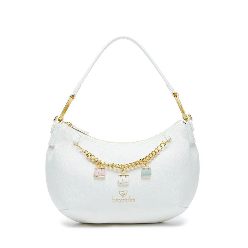 Borsa Mezzaluna a Spalla BRACCIALINI linea Beth Bianca